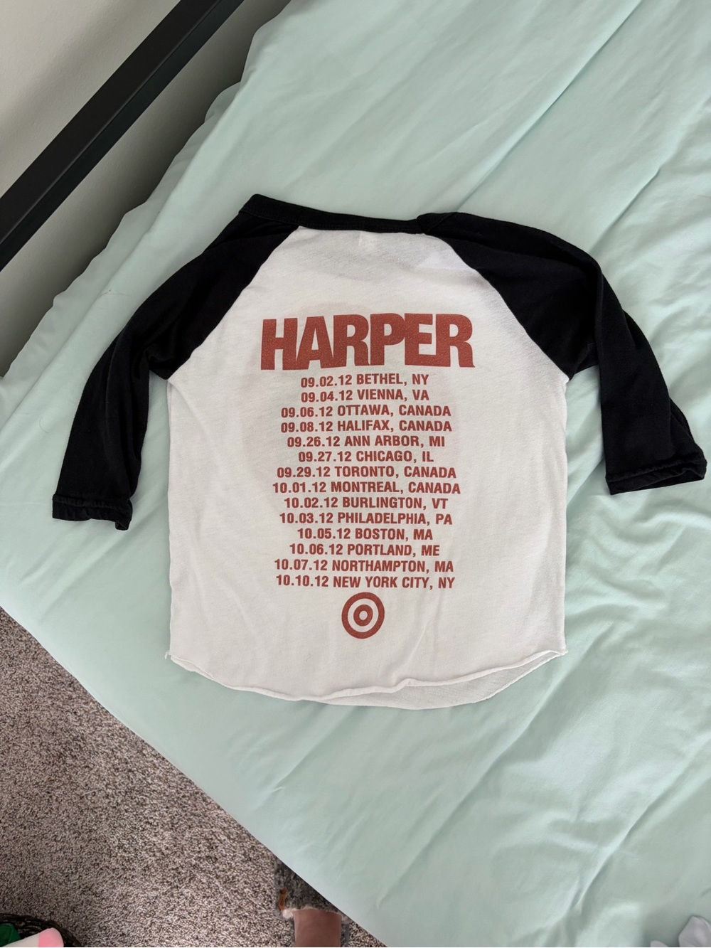 Ben Harper Tour- Kids Raglan Tee in Black and White